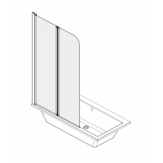 Шторка для ванны AZARIO BOSTON 80 (41,5+38,5)x140 хром