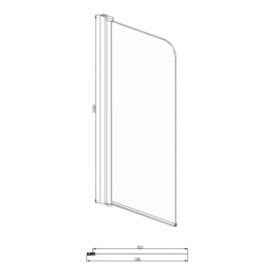 Шторка для ванны AZARIO MERRIT 70x150