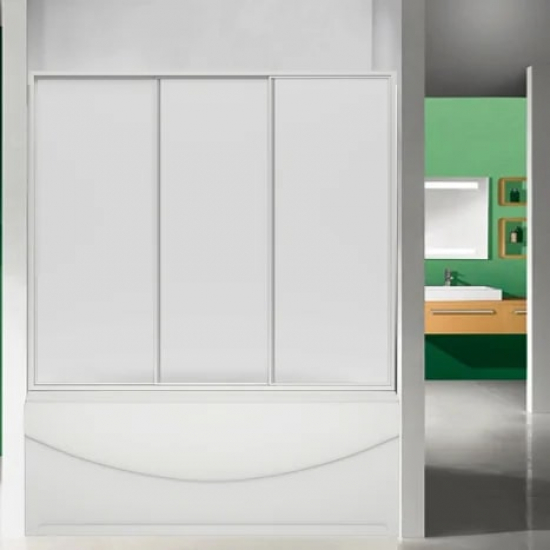 Шторка для ванны BAS Ахин, Мальта, Атланта, Нептун 170x145 (3 створки пластик)