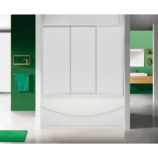 Шторка для ванны BAS Ахин, Мальта, Атланта, Нептун 170x145 (3 створки пластик)