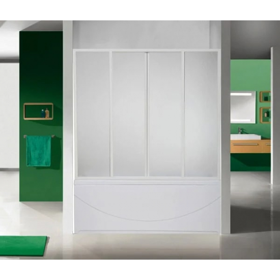 Шторка для ванны BAS Ахин, Мальта, Атланта, Нептун 170x145 (4 створки пластик)