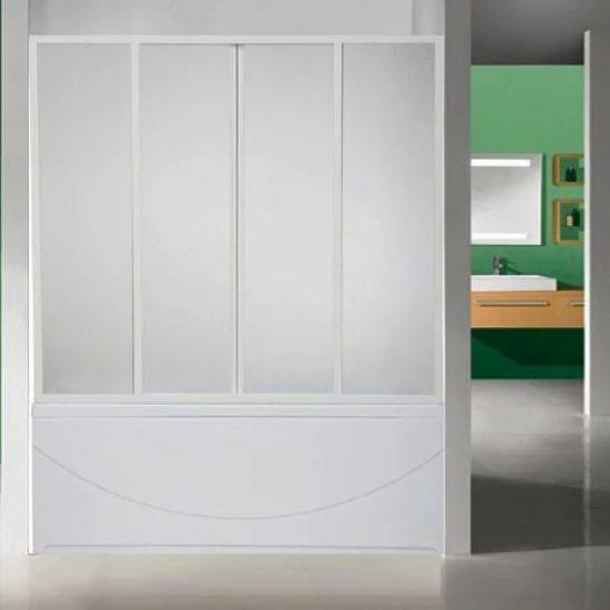 Шторка для ванны BAS Ахин, Мальта, Атланта, Нептун 170x145 (4 створки пластик)