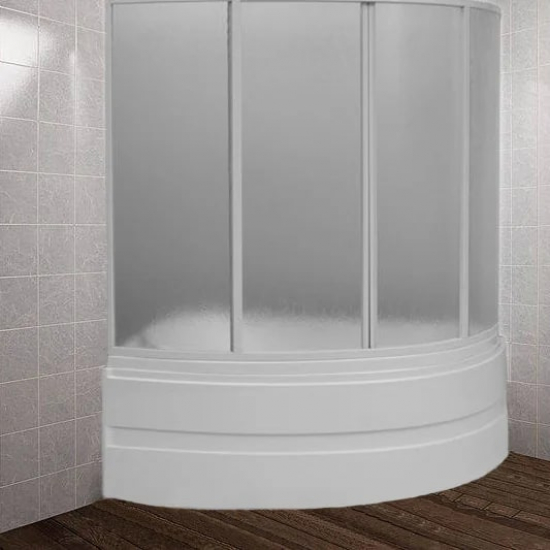 Шторка для ванны BAS Алегра 150x145 (4 створки пластик)