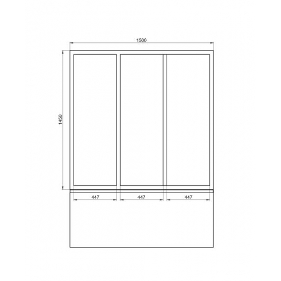 Шторка для ванны BAS Бриз, Верона, Ибица 150x145 (3 створки стекло прозрачное)