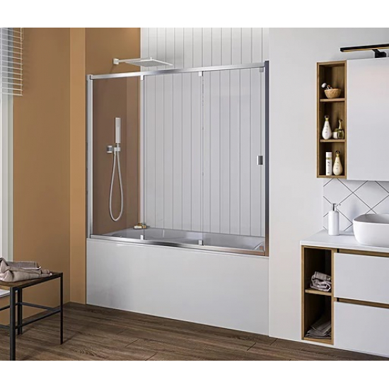 Шторка для ванны BAS Good Door SCREEN WTW-160-G-CH 160x140 грейп