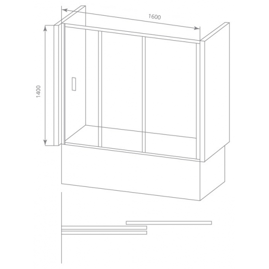 Шторка для ванны BAS Good Door SCREEN WTW-160-G-CH 160x140 грейп