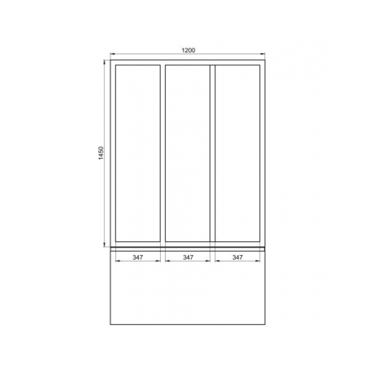 Шторка для ванны BAS Кэмерон 120x145 (3 створки пластик)