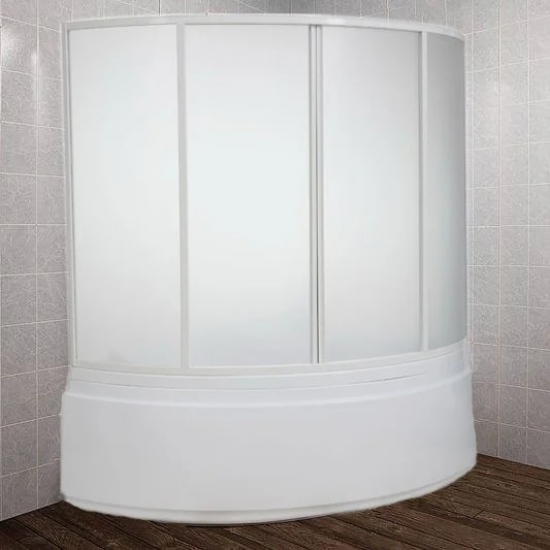 Шторка для ванны BAS Лагуна 170x145 (4 створки пластик)