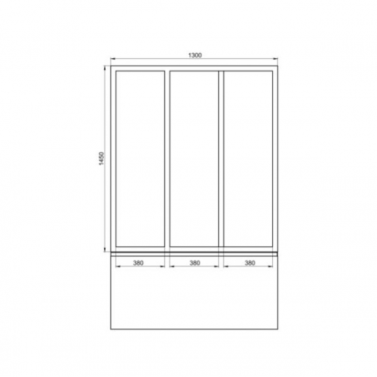 Шторка для ванны BAS Лима 130x145 (3 створки прозрачное стекло)