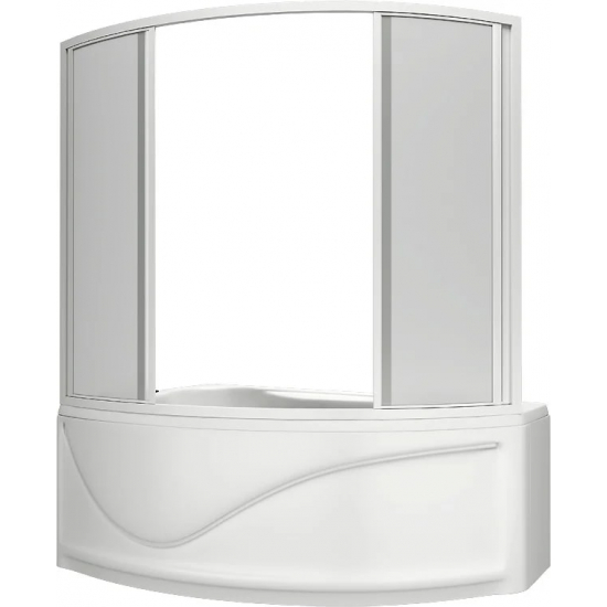 Шторка для ванны BAS Николь 170x145 (4 створки пластик)