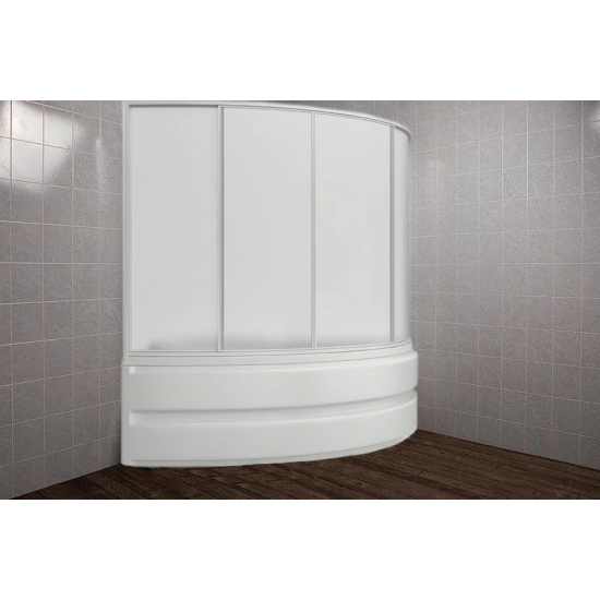 Шторка для ванны BAS Сагра 160x145 (4 створки пластик)