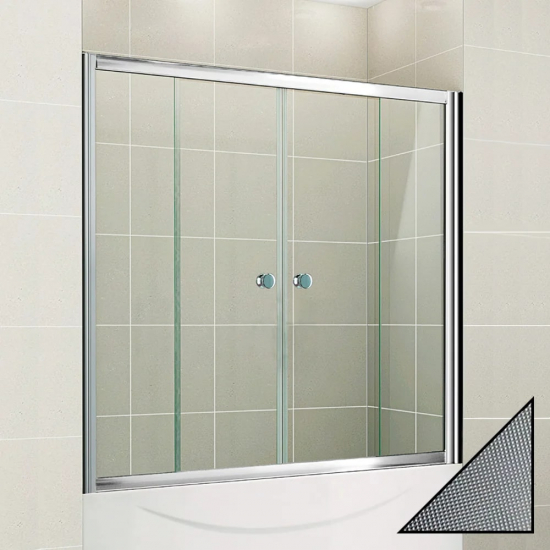 Шторка для ванны Cezares PRATICO-VF-2-150/140-C-Cr