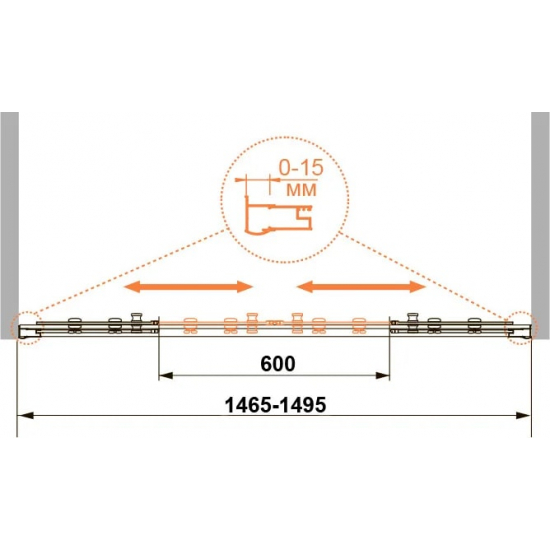 Шторка для ванны Cezares PRATICO-VF-2-150/140-C-Cr