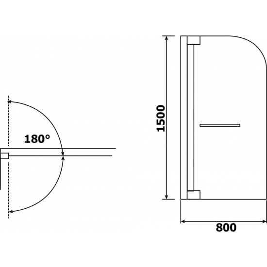 Шторка для ванны RGW Screens SC-02 800x1500 с ручкой