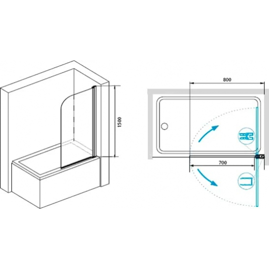 Шторка для ванны RGW Screens SC-09 800x1500