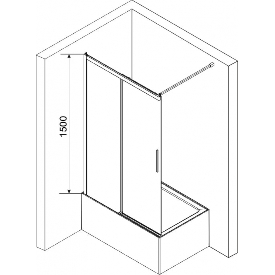 Шторка для ванны RGW Screens SC-43 150х150, профиль хром, стекло матовое