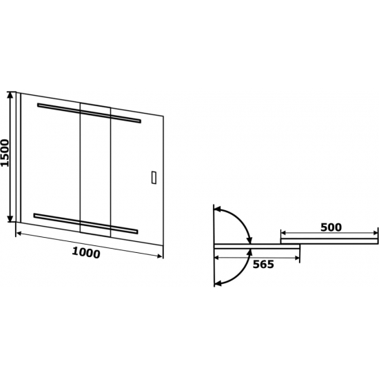 Шторка для ванны RGW Screens SC-44 1000х1500 профиль хром