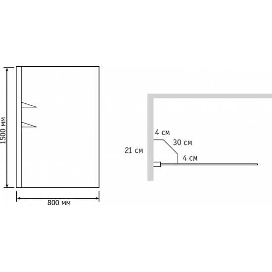 Шторка для ванны RGW Screens SC-53 800x1500 с полками