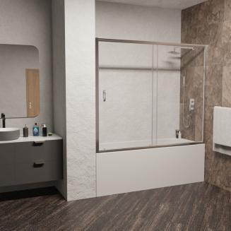 Шторка для ванны RGW Screens SC-62 1500х1500 профиль хром, стекло матовое