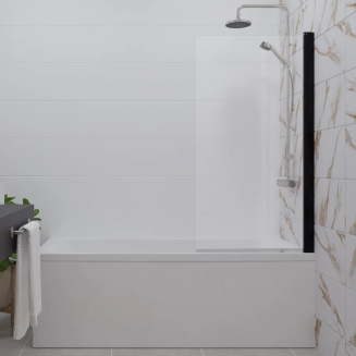 Шторка для ванны ТРИТОН Соло-Блэк 75x140, профиль черный матовый