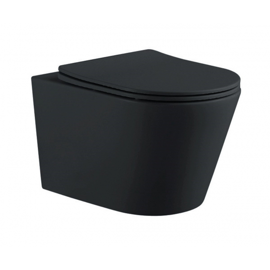 Сиденье для унитаза АКВАТЕК Европа, Вега AQ0105-MB с микролифтом, быстросъёмное, чёрное матовое