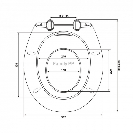Сиденье для унитаза BERGES Wasserhaus Family PP с быстросъёмным креплением