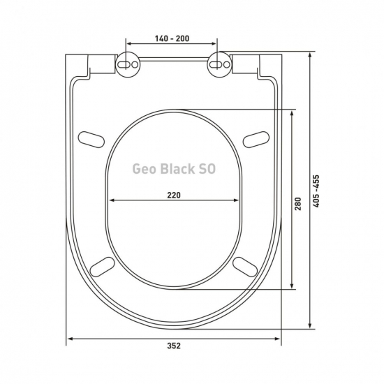 Сиденье для унитаза BERGES Wasserhaus Geo Black SO с микролифтом, быстросъёмное