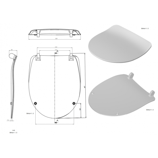Сиденье для унитаза CERSANIT Delfi DPL EO slim с микролифтом, дюропласт