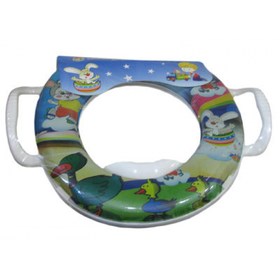 Сиденье для унитаза ДЕТСКОЕ мягкое с рисунком, люкс 