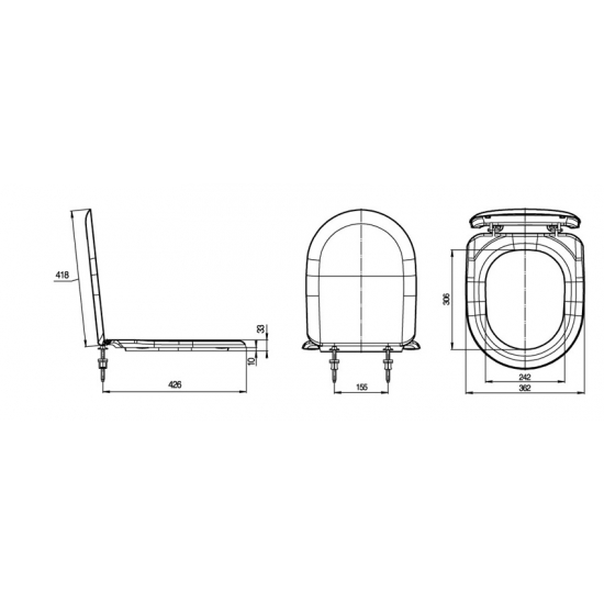 Сиденье для унитаза ИНКОЭР Форум голубовато белое