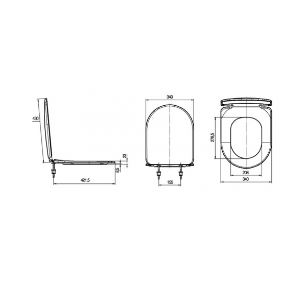 Сиденье для унитаза ИНКОЭР Ирма голубовато белое