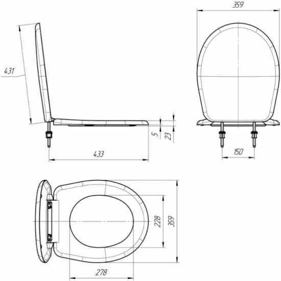 Сиденье для унитаза ИНКОЭР Каскада метеллическое крепление