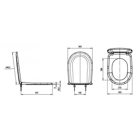 Сиденье для унитаза ИНКОЭР Комфорт голубовато белое, металлическое крепление