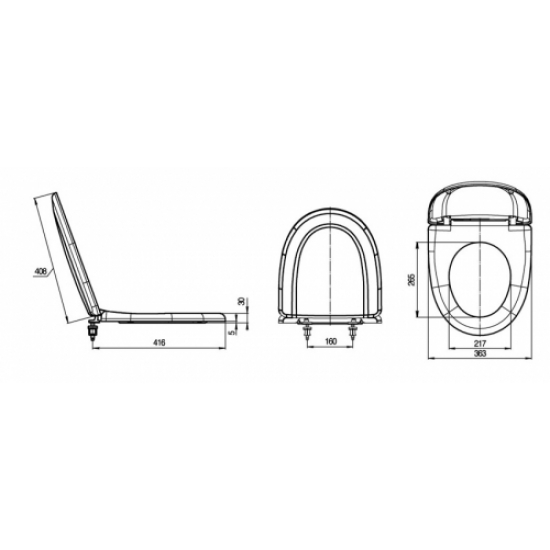 Сиденье для унитаза ИНКОЭР Вест-М голубое