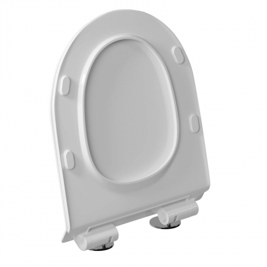 Сиденье для унитаза-моноблока WAVE Koral дюропласт, микролифт, белый глянец