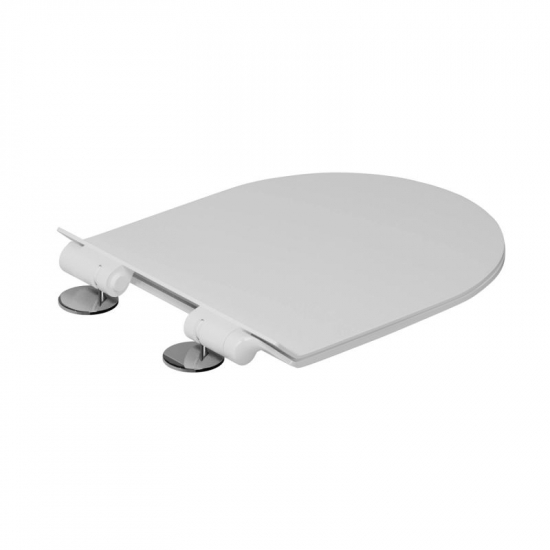 Сиденье для унитаза-моноблока WAVE Koral дюропласт, микролифт, белый глянец