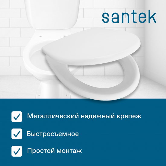Сиденье для унитаза SANTEK Анимо 1WH106897 с микролифтом, быстросъёмное дюропласт