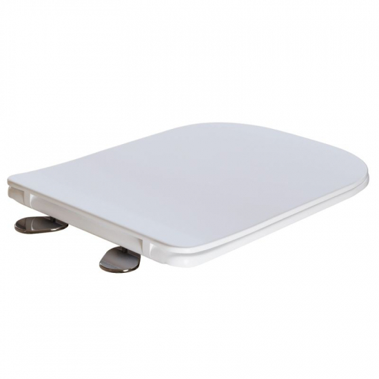 Сиденье для унитаза WAVE Quadro дюропласт, микролифт, белый глянец