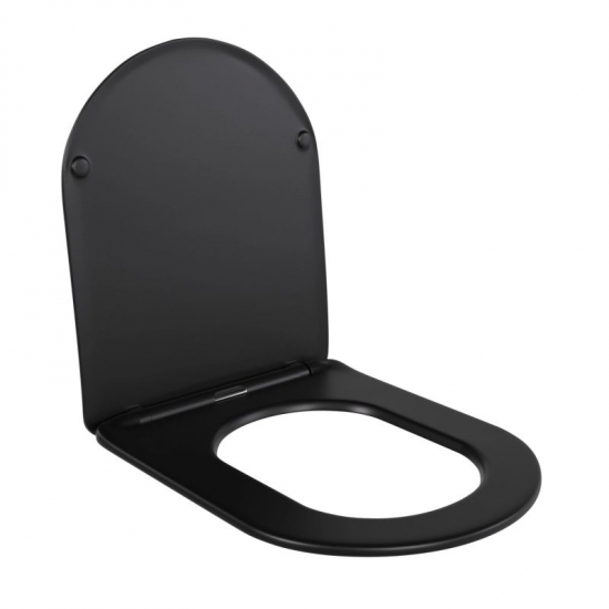 Сиденье для унитаза WAVE Round дюропласт, микролифт, чёрный