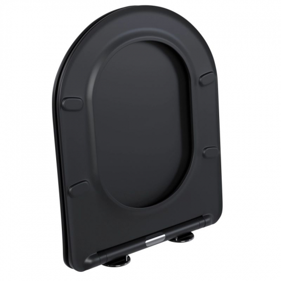 Сиденье для унитаза WAVE Round дюропласт, микролифт, чёрный