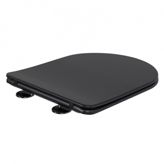 Сиденье для унитаза WAVE Round дюропласт, микролифт, чёрный