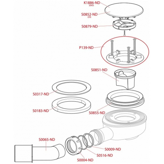Сифон для душевого поддона ALCA PLAST A491CR заниженный хром