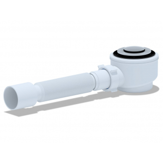 Сифон для душевого поддона АНИ-ПЛАСТ 1 1/2"*50 с гибкой трубой 40*50 Click-Clack Е415CLS c сеткой