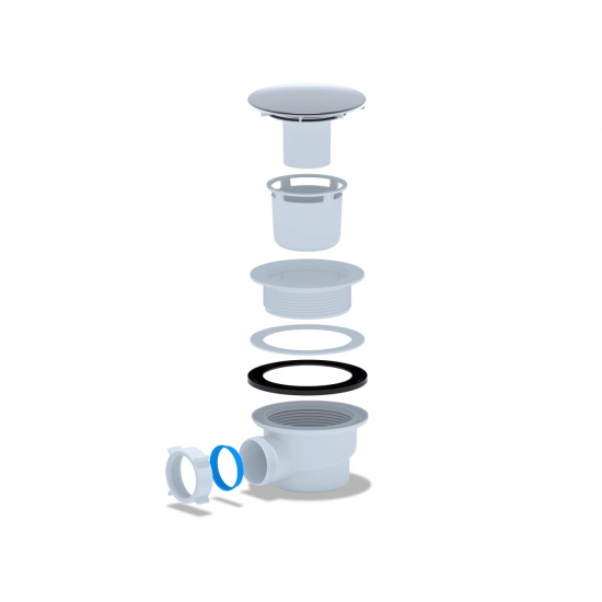 Сифон для душевого поддона АНИ-ПЛАСТ 1 1/2"*90 Е320VAL вальцовка 