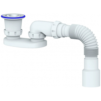 Сифон для душевого поддона UNICORN 1 1/2"*40 плоский, с гофрой 40*40/50 G22 