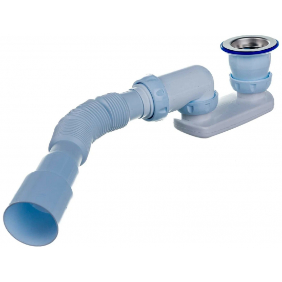 Сифон для душевого поддона UNICORN 1 1/2"*40 плоский, с гофрой 40*40/50 G22 