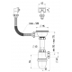 Сифон для раковины  AKVATER В0145-Р  3 1/2"х40 мм с прямоугольным переливом