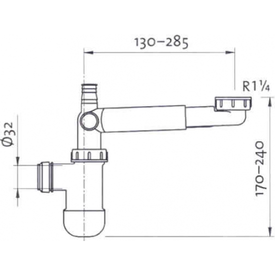 Сифон для раковины АКВАТОН Prevex Preloc 300