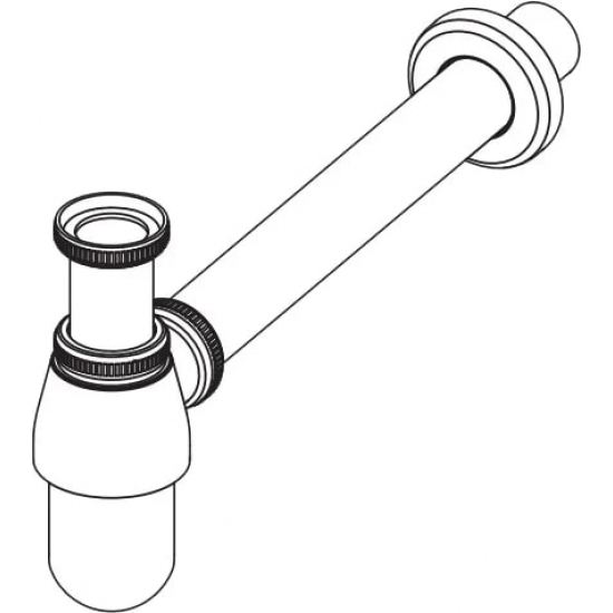 Сифон для раковины  ALCA PLAST Ø32, цельнометаллический, с накидной гайкой 5/4" A431