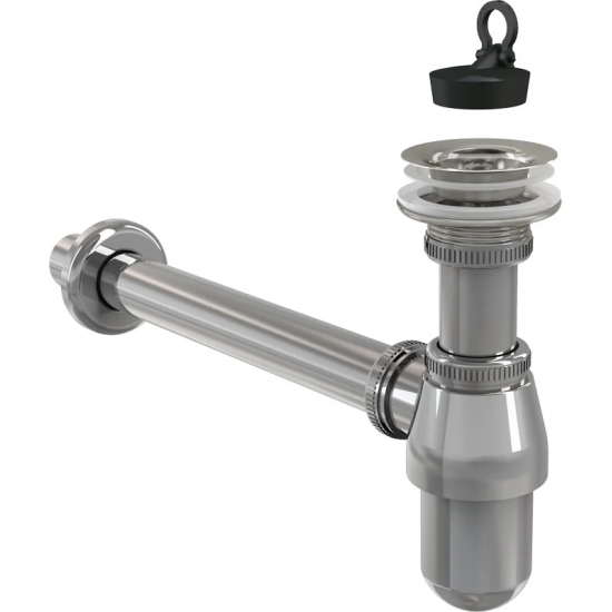 Сифон для раковины  ALCA PLAST Ø32, цельнометаллический, с водосливом 5/4" A437